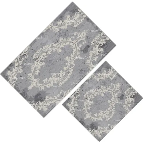 Cici Design Dark Floor Tumbled Shawl Pattern Toilet Seat Takımı-60x100-50x60