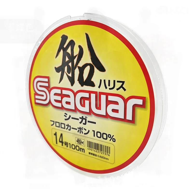 خط فرعي من الكربون من Seaguar Sig لصيد الأسماك في أعماق البحار والصخور 100 متر سلك أمامي من الفلوروكربون الشفاف خط صيد أصل ياباني