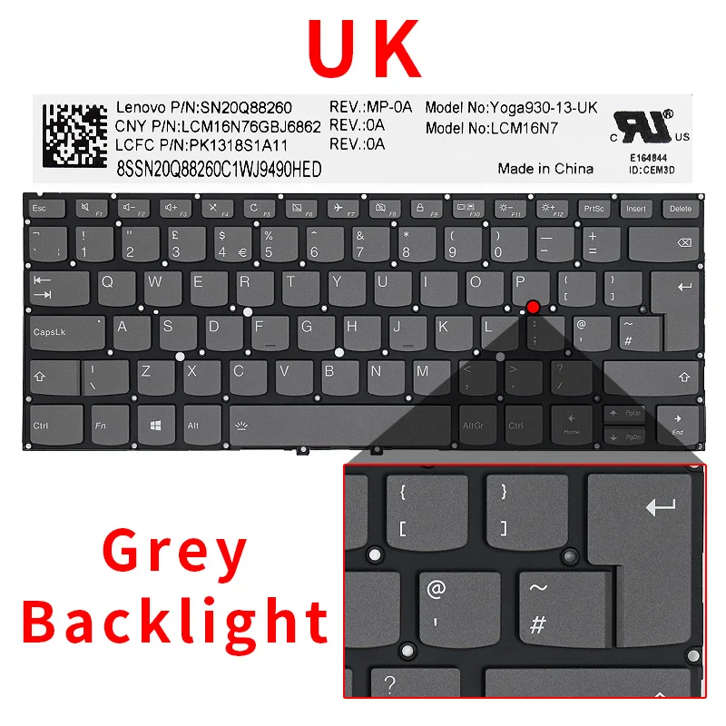 Original reino unido/russo teclado do portátil para lenovo yoga 7 Pro-13IKB Yoga930-13IKB C930-13IKB com retroiluminado substituir teclado notebook