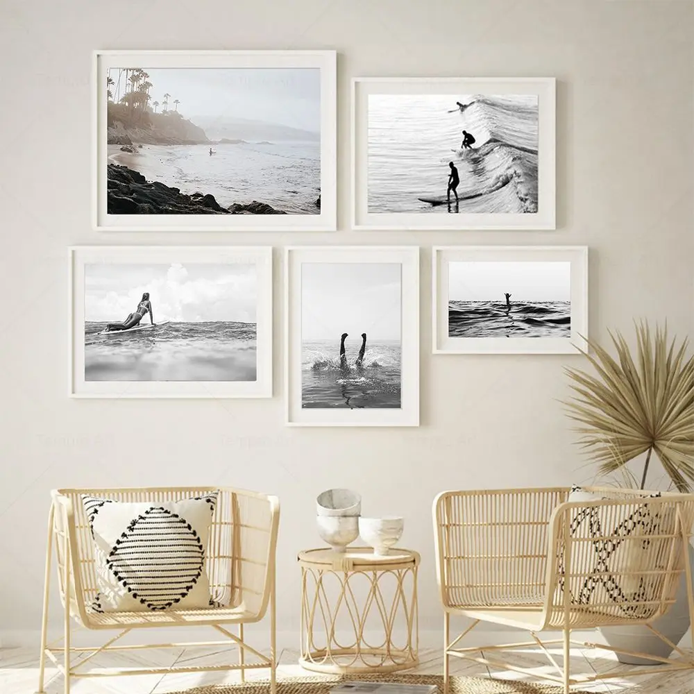 كاليفورنيا طباعة تصفح التصوير جدار الفن قماش اللوحة ركوب الأمواج الشاطئ الملصقات الساحلية ديكور لغرفة المعيشة جدار صور