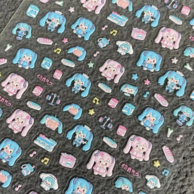 Hatsune Miku Anime Puffy Stickers 2 Sheets Kawaii 3D Foam Stickers For Journal Scrapbook Laptop Decor Gift For Anime Fans view 4