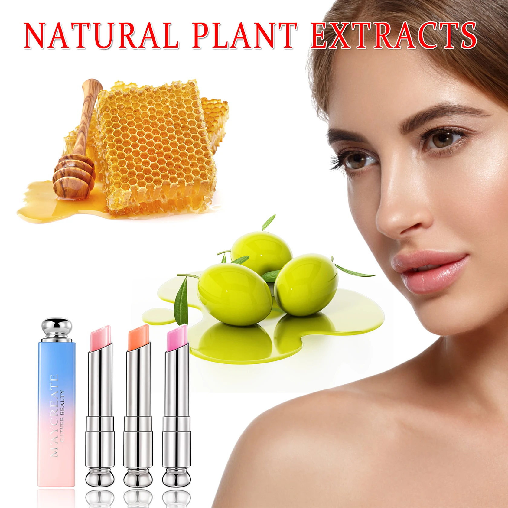 3 szt. Balsam do ust zmieniający kolor, koreańska magiczna pomadka zmieniająca kolor, tint do ust zmieniający kolor, błyszczyk z efektem tintu, długotrwały