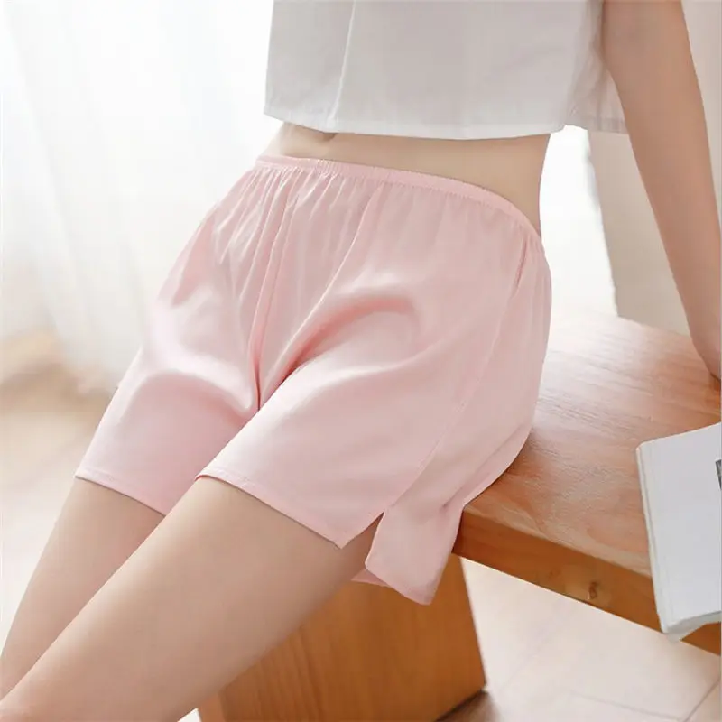 Shorts das mulheres Pijamas Calças Curtas para a Mulher Usar Cintura Elástica Solta Nylon Baggy Início Preço Baixo Moda Estilo Coreano Barato