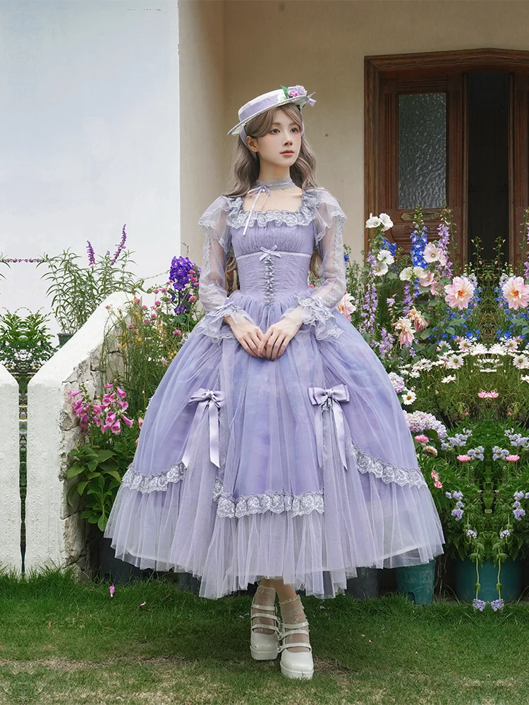 

With Puji Original Sweet Loli Dress Japanese Girl Princess Dress Campus Tea Party Purple Lolita Dress 2026