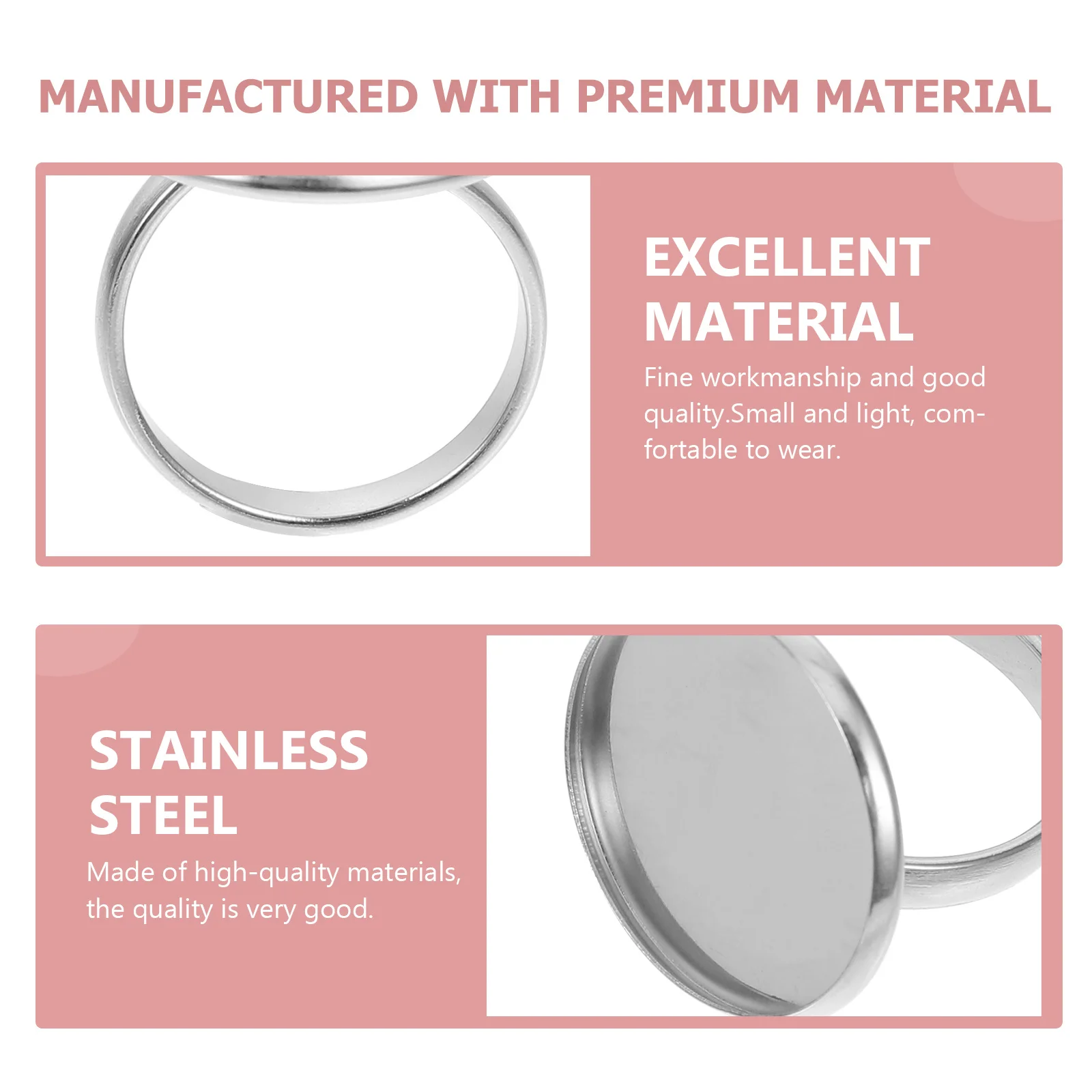 

10pcs Stainless Setting Diy Making Findings Adjustable Ring Blanks Bezel Adjustable Ring Blanks Bezel For Jewelry Craft Gift