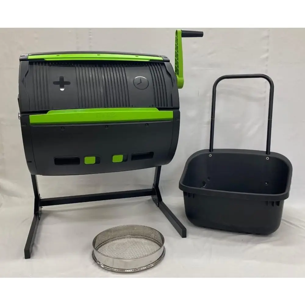 

Maykoosh Compost Tumbler Kit - 65 Gallon Composter, Cart & Sifter