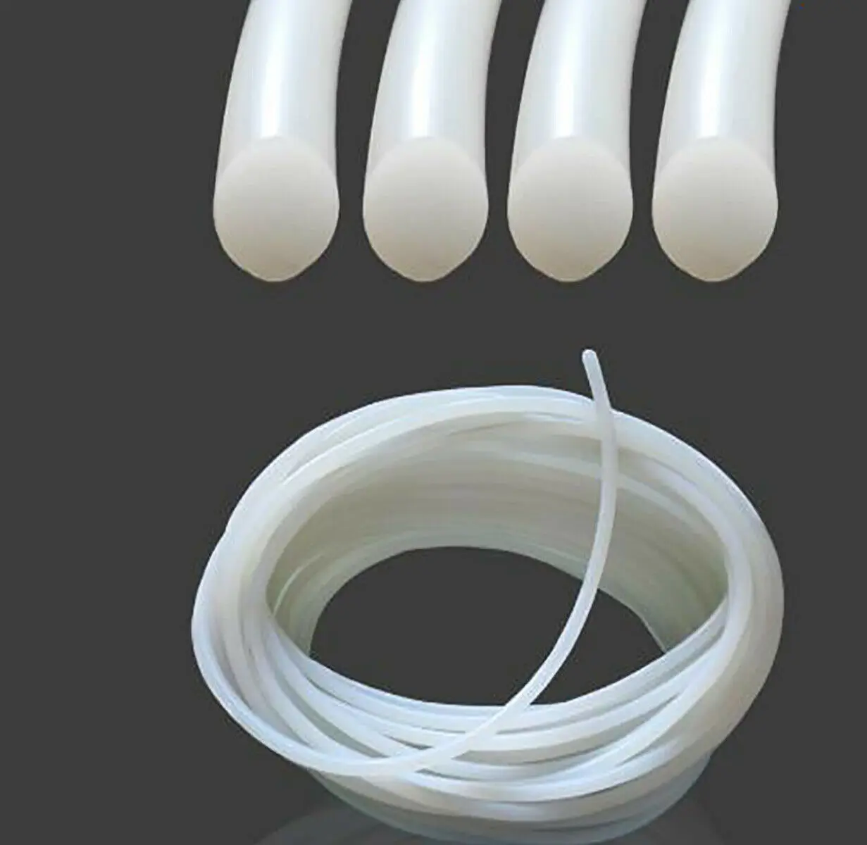 1M Solid Silicone Rubber Gasket Round Rods Sealing Round Rod For Lighter Sealing Strip Wire & Cable Rod Tube Ø1 - 25mm