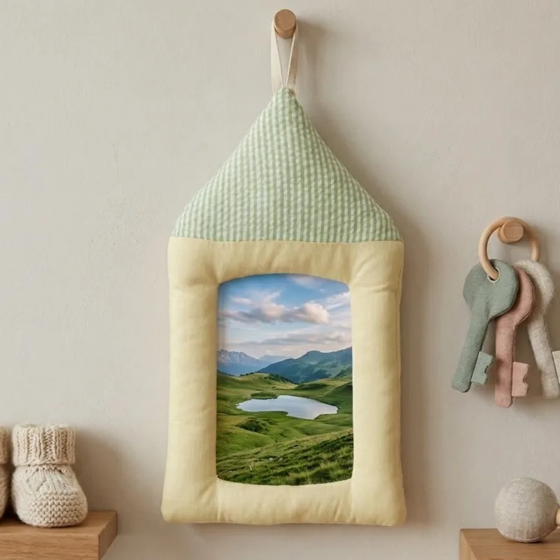 Fabric Photo Frame Minimalist Linen Hanging Multiuse Multicolor Wall Portrait For Baby Keepsake Nursery For New Parents Gift
