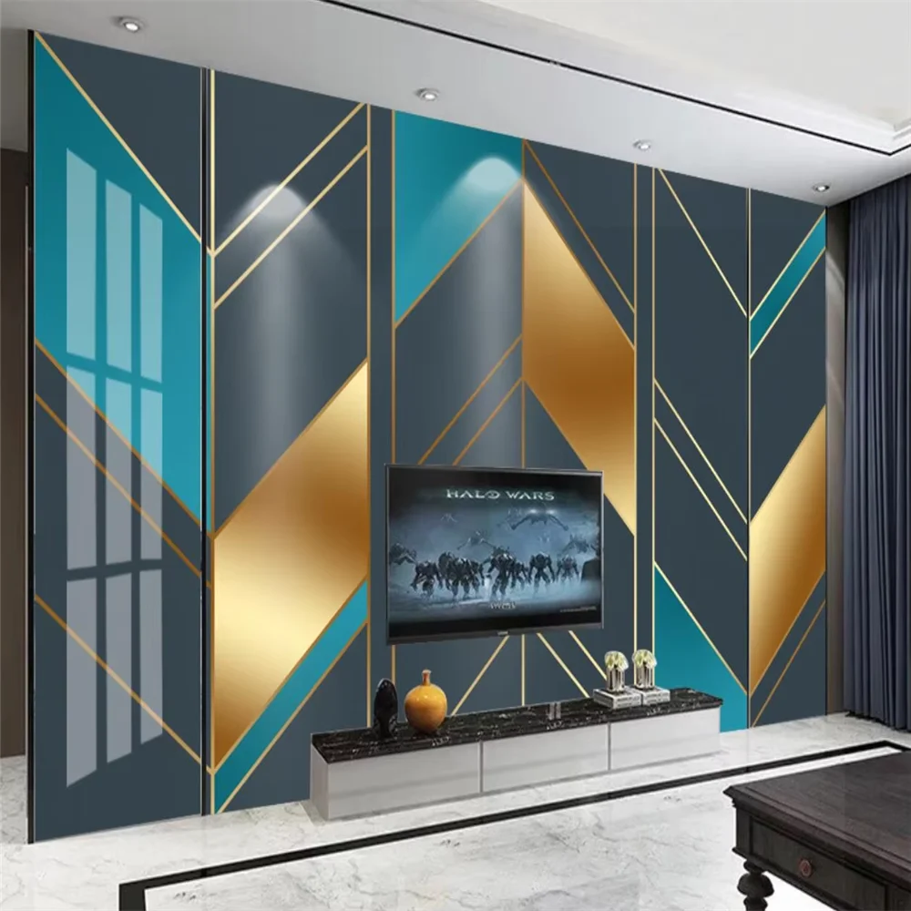 Custom papel pintado de pared Colored diamond shape wallpaper mural modern golden geometric texture wall paper mural background