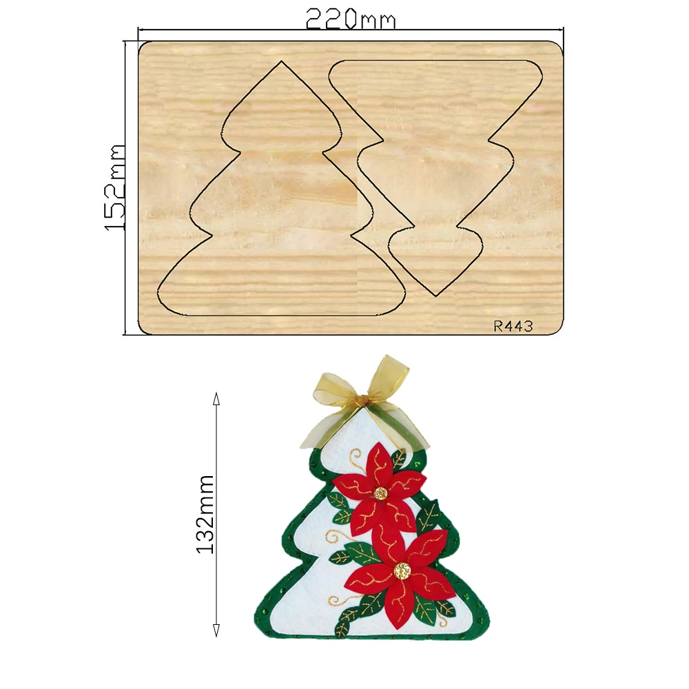 

Новогодняя елка, новые деревянные штампы для резки, скрапбукинг, «сделай сам», подходит для обычных высекальных машин на рынке/R443