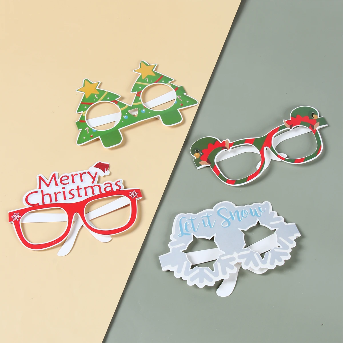 Christmas Paper Eyeglasses Merry Christmas Decorations for Home 2024 Funny Masks Xmas Ornament Navidad Natal New Year Gift 2025