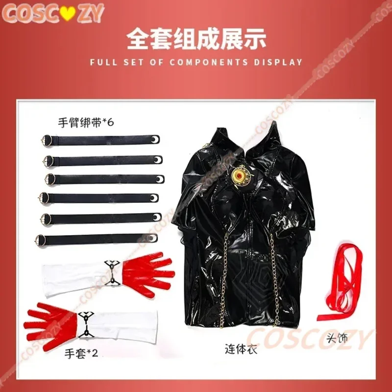 Байонетта Косплей Костюм для женщин Черный комбинезон для взрослых женщин Хэллоуин Карнавальный наряд для вечеринки Парик и очки