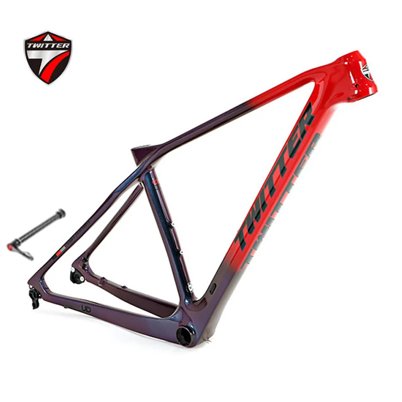 

Mountain Bike Carbon Fiber Frame, Discolored Thru Axle, Variable Speed, Off-Road Frameset, AM XC, Super Light, 29er, 27.5er