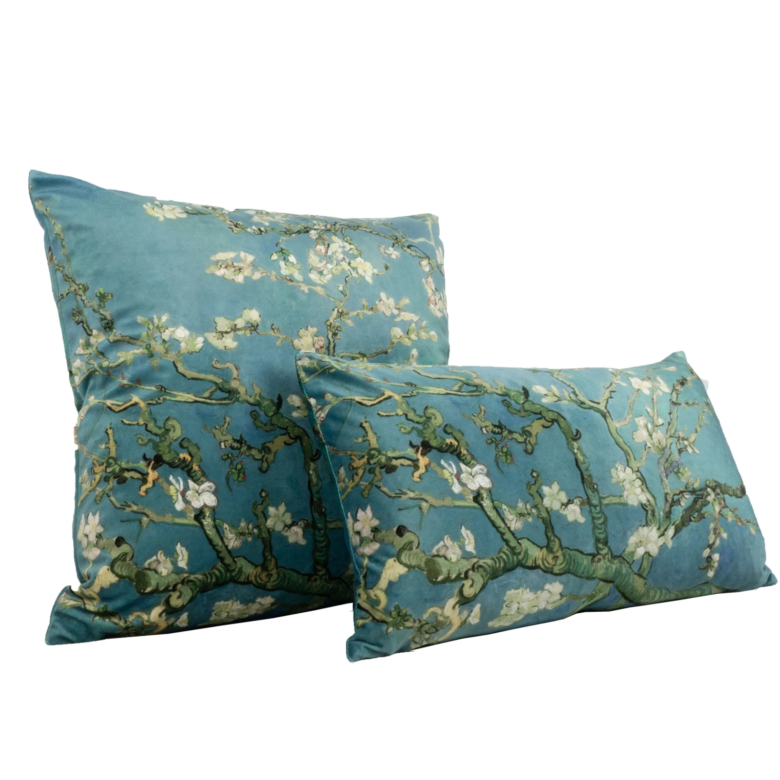 Van Gogh Almond Blossom Velvet Cushion Cover, Sofa Pillow Cover, Car Chair Cushion Case, Double-sided Printing without Stuffing