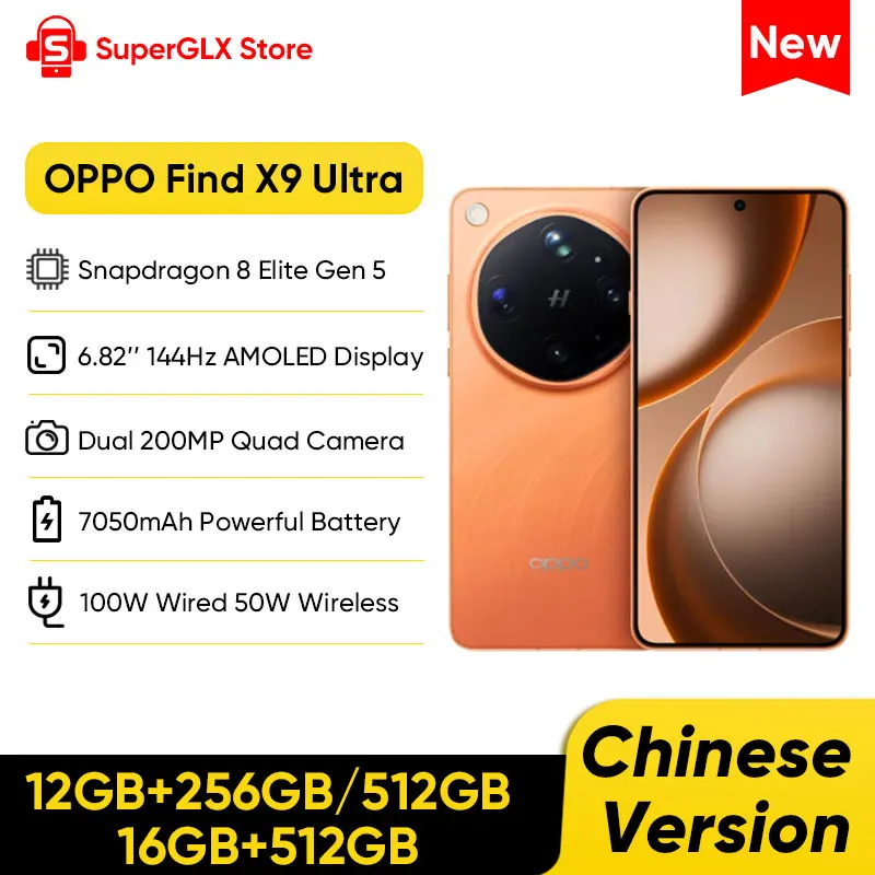 Chinese Version OPPO Find X9 Ultra 5G Smartphone Snapdragon 8 Elite Gen 5 6.82