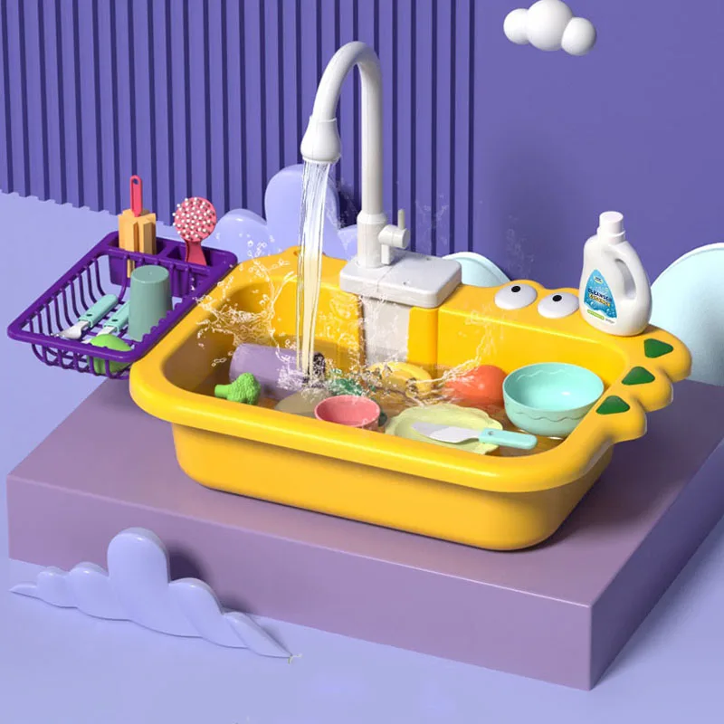 Play Kitchen Toys Swimming Pool Floating Fishing Toys Water Play Baby Gift New Faucet Play Sink Kitchen Sink Toy Electric Faucet