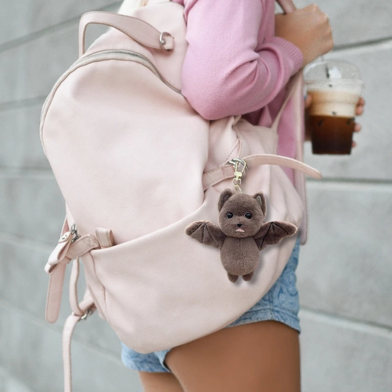 لعبة الخفافيش القطيفة سلسلة المفاتيح لينة محشوة الحيوان حقيبة سحرية على ظهره قلادة ملحق اليدوية غرفة الهالوين الديكور