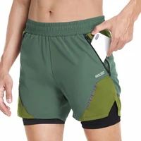 ARSUXEO-pantalones cortos deportivos 2 en 1 para hombre, pantalones cortos para correr, secado rápido, gimnasio, entrenamiento, bolsillo con cremallera, pantalones de entrenamiento, ropa deportiva para correr al aire libre