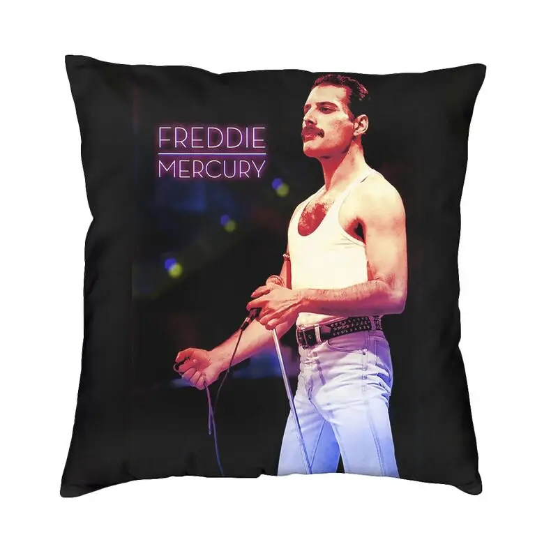 British Rock Band Singer Freddie Mercury Cushion Cover 40x40cm Decoration 3D Printing Throw Pillow for Car Double-sided