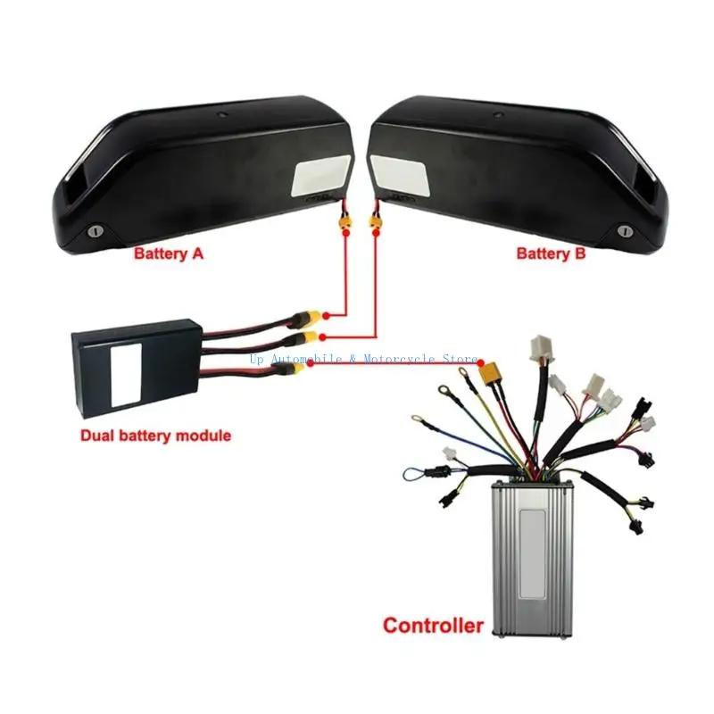 270E 24-72 فولت 40 أمبير حزمة بطارية مزدوجة مفاتيح موازن بطارية كهربائية مزدوجة وحدة متوازية موصل محول للدراجة الإلكترونية #2