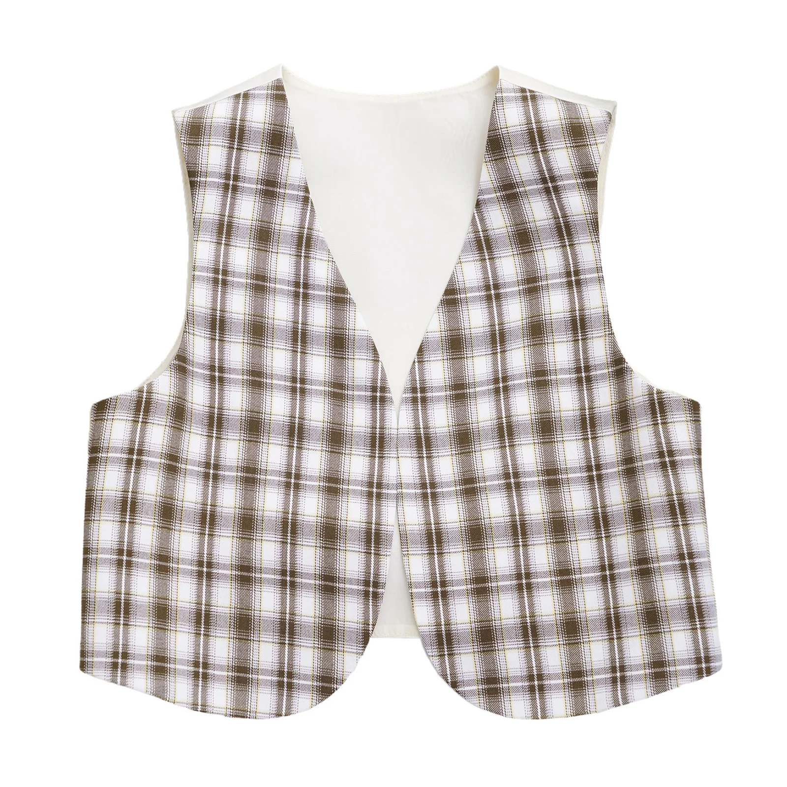 

Kids Boys Girls Vest Top Gentleman Plaid Checkers Vest Coat Adjustable Back Strap Open Waistcoat for Formal Party Prom Costume