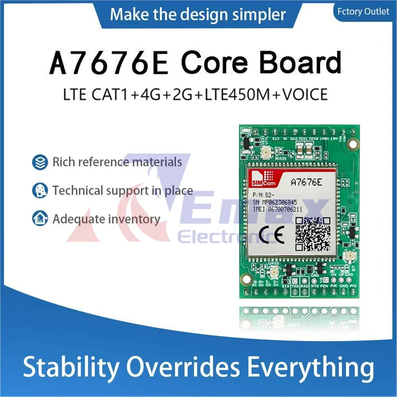 

SIMCOM A7676E Основная плата A7676E Макетная плата LTE CAT1+4G+2G+LTE450M+голос A7676E