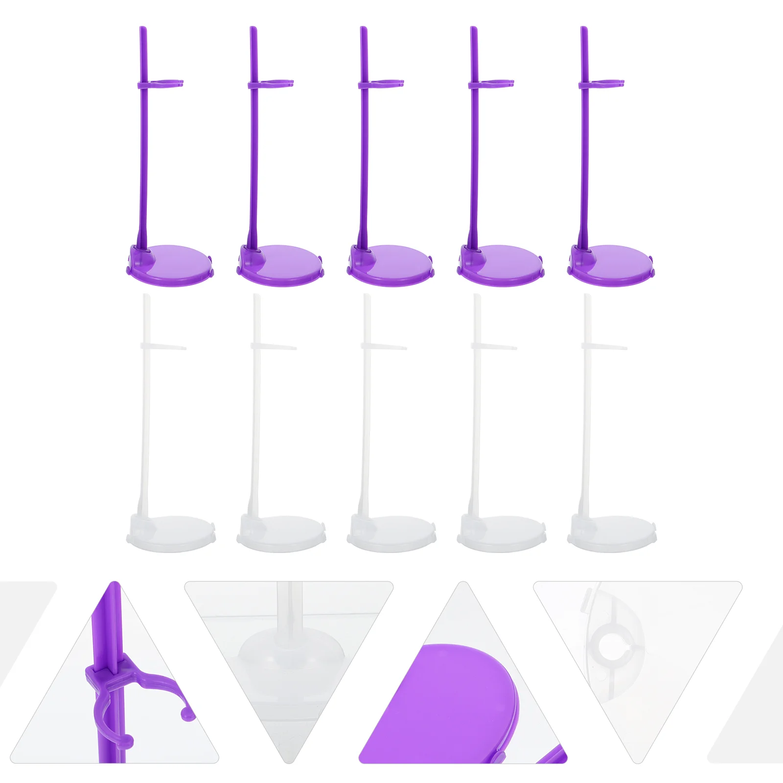 

20 Pcs Base Stand Miniature Dolls Dress Mannequin Plastic Display Rack Holder Support Bracket