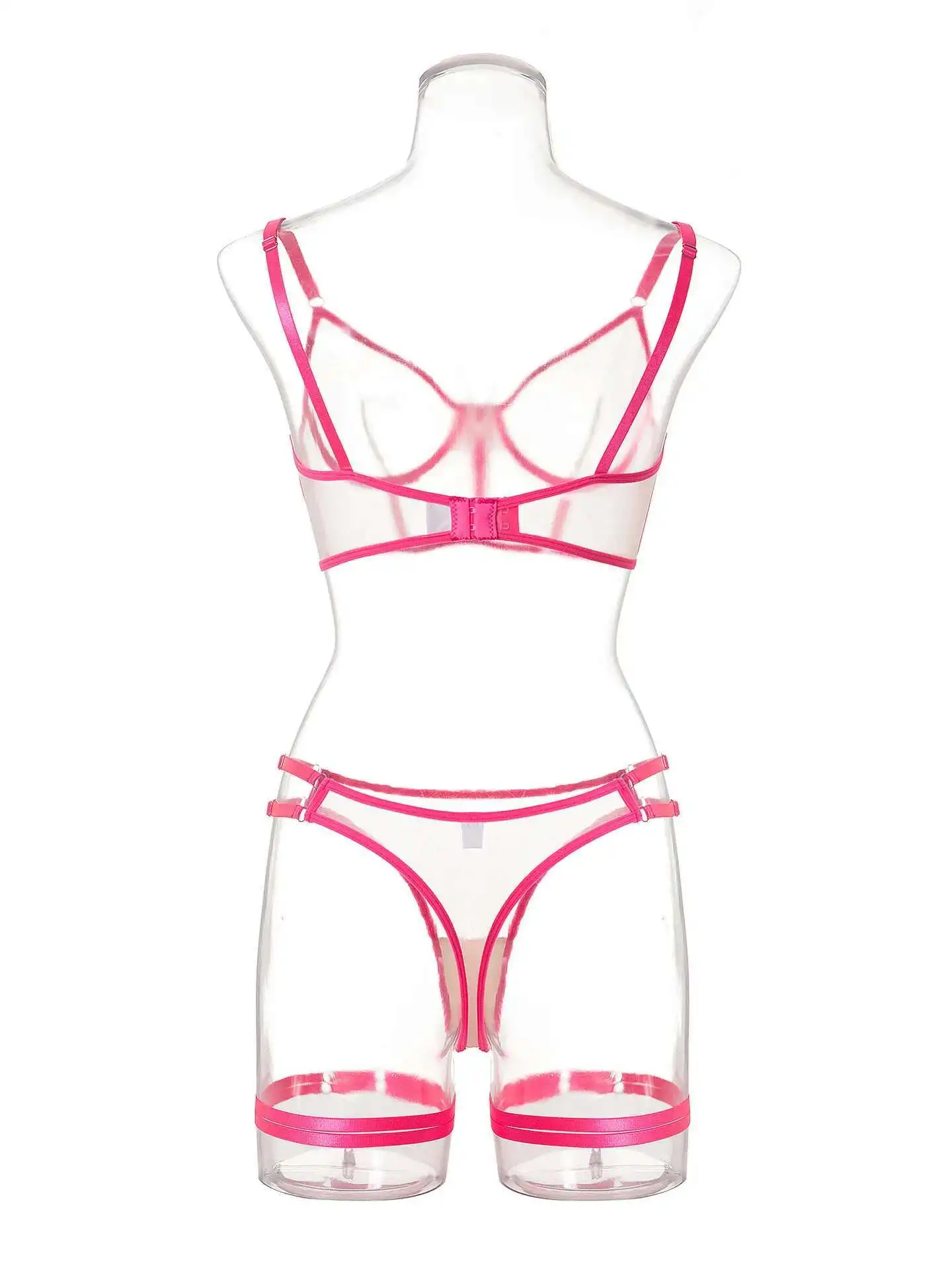 Sexy biquíni transparente sem costas profundo v suspensórios sem mangas biquíni para praia férias festa na piscina encantador elegante uf07