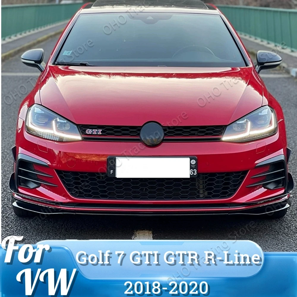 Przedni zderzak ABS do Volkswagen Golf 7 MK7 GTI R Rline 2012-2017 Splitter Lip Spoiler Protector Cover Car Body Kit Akcesoria