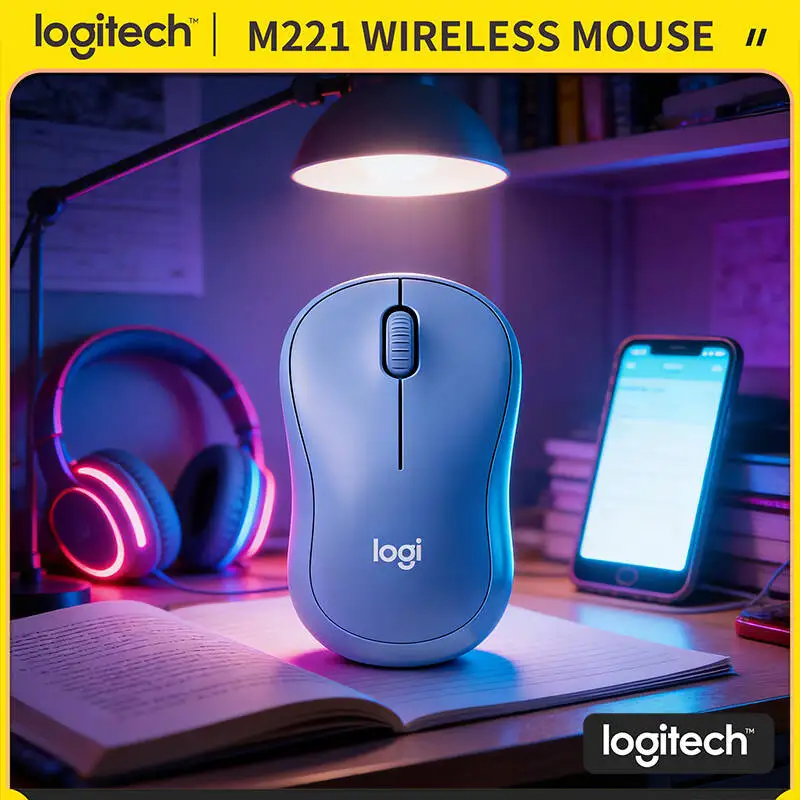 

Logitech M221 Wireless Silent Mouse - 18-Month Long Battery 2.4GHz 10m Range Quiet Clicks Slim Ergonomic Shape for Travel Needs