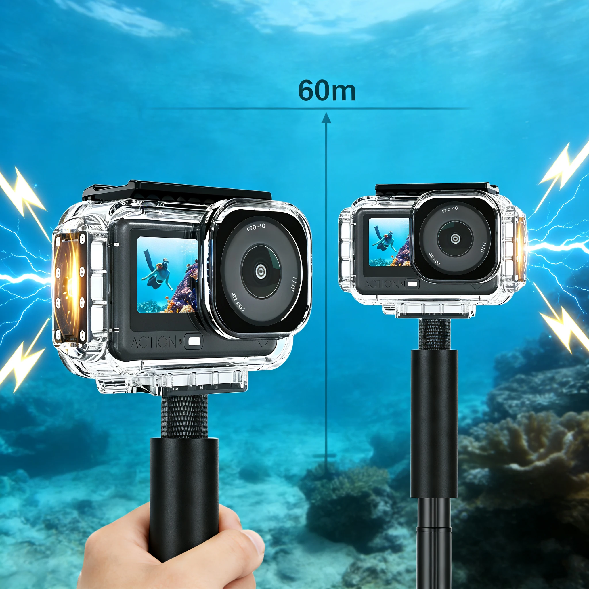 60M Swim Set For DJI OSMO Action 6 Underwater Shoot Surfing 