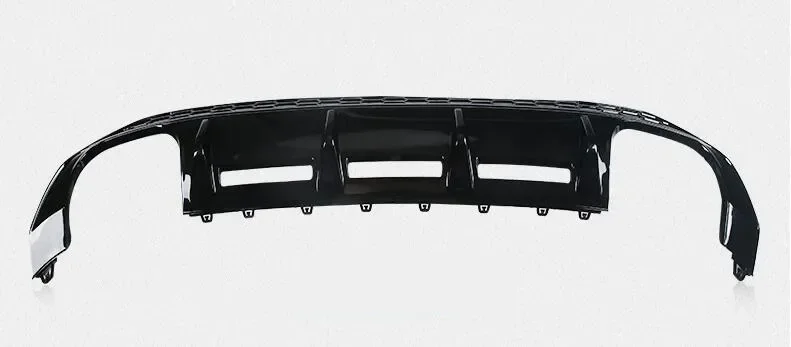 Rear Bumper Diffuser & Exhaust Tips For Audi A3 S3 Sline 2021 2022 Hatchback Trunk Door Lip Spoiler ABS Carbon Fiber