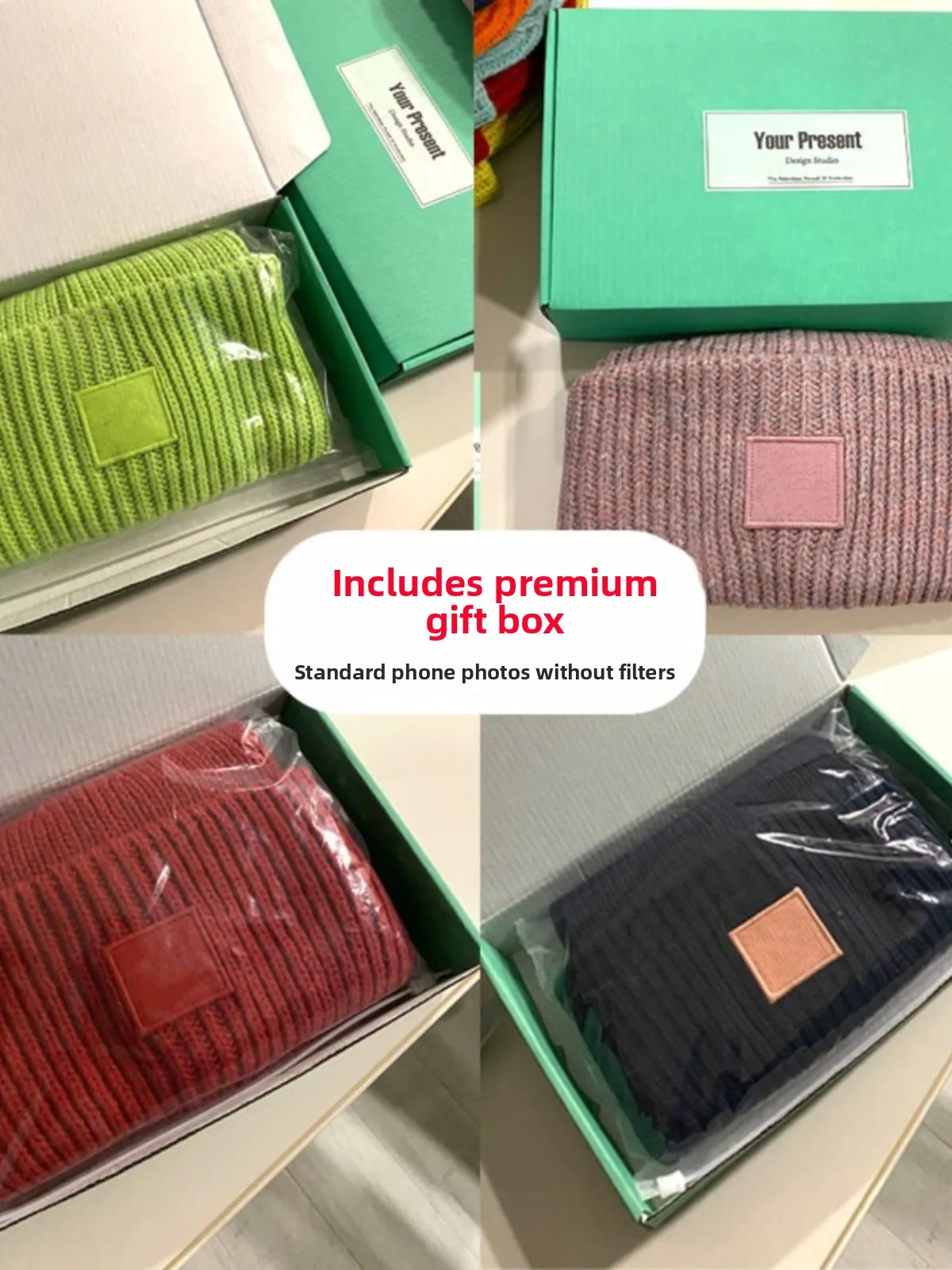 Winter Thiened Warm Smile Face Knitted Hat Woolen Casual Sle for Couples ex No Brim round Top Cap Geometric Pattern