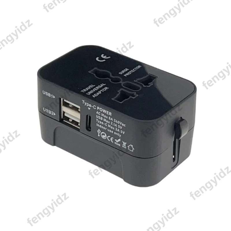 1PCS Universal Travel Adapter with Dual USB Port  UK to EU Plug Adaptor Wall Charger AC Power Converter World for USA EU UK AUS