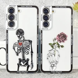 Funny Skeleton Phone Case For Samsung Galaxy S24 S20 S21 S22 S23 Plus FE Ultra Soft Cover