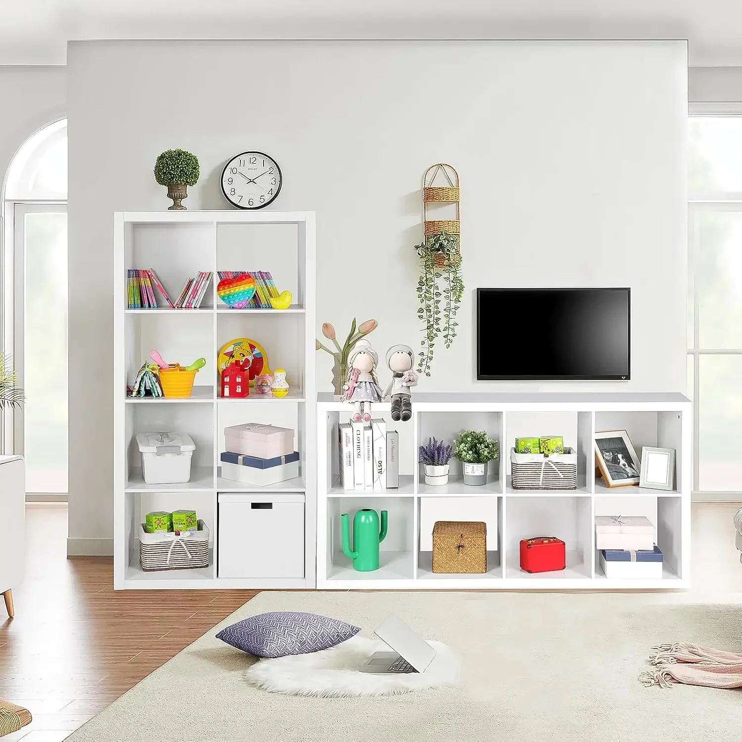 

Bestseller8 Cube Storage Shelf with Extra Thick Exterior Edge, Fits 13-Inch Storage Foldable Bins, Organizer Bookshelf with Back