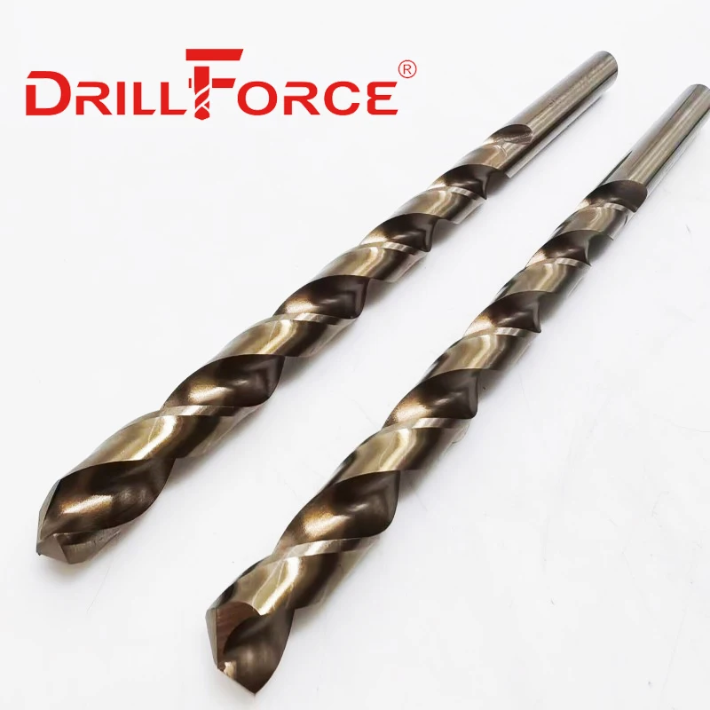 Ferramentas Drillforce 1 peça 2-14mm hssco 5% m35 cobalto 160-400mm brocas de torção longas para liga de aço inoxidável e ferro fundido