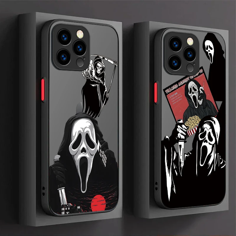 Terrify Skeleton Scream Art Case For iPhone 15 14 13 12 11 Pro Max mini X XR XS 7 8 6 Plus SE 2020 Matte Hard Shockproof Cover