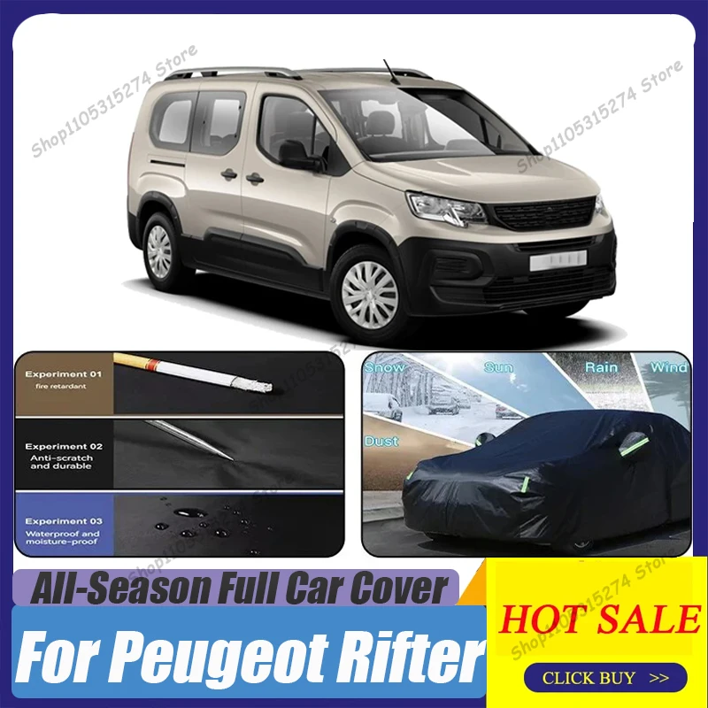 Outdoor Protection Full Car Covers For Peugeot Rifter Snow Cover Sunshade Waterproof Dustproof Exterior Car Accessories