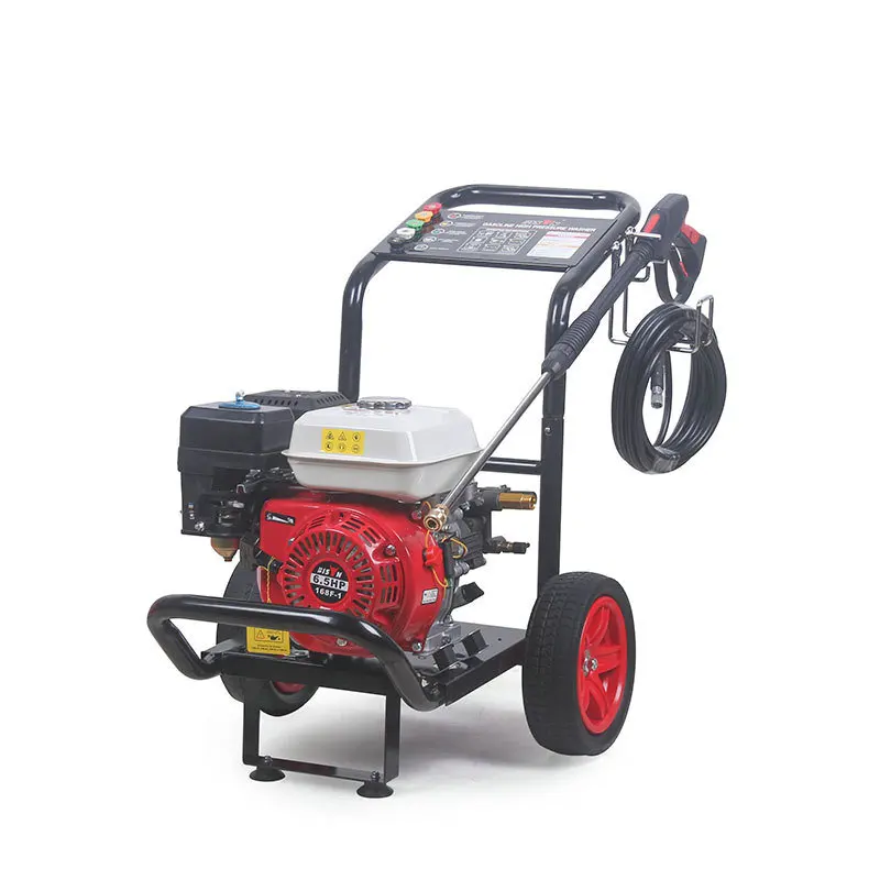 6.5HP 9L/MIN 4-stroke walk-behind gasoline cleaning machine,high pressure water pump,multi-nozzle,industrial washing equipment