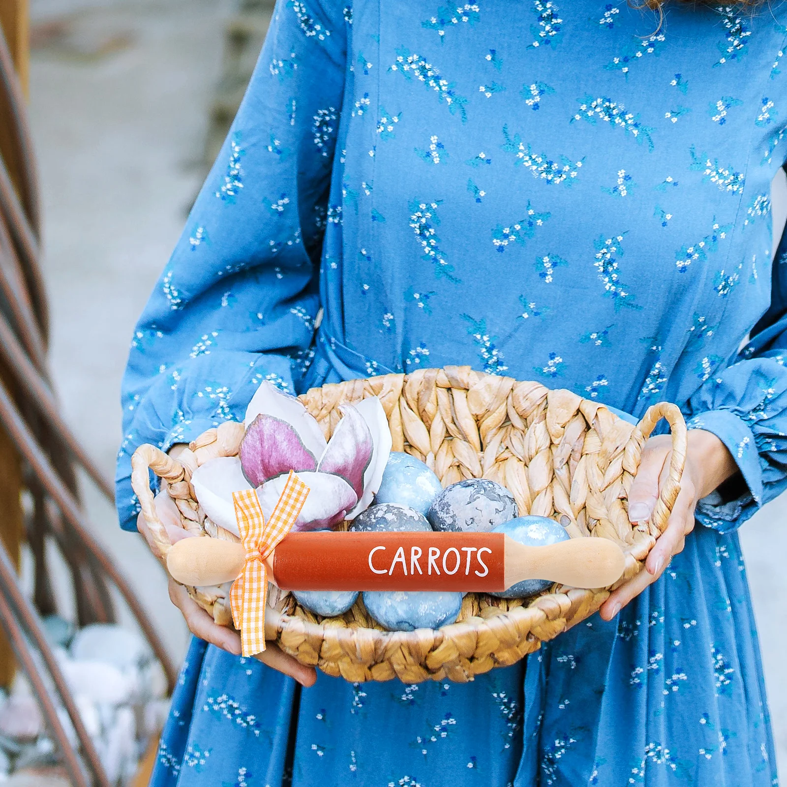 

Mini Rolling Small Wood Tiered Tray Adornments Easter Farmhouse Decor Rustic Kitchen Table Ornament Party Supplies