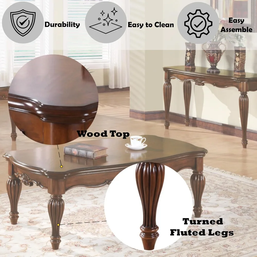 Table basse Dreena, finition cerisier