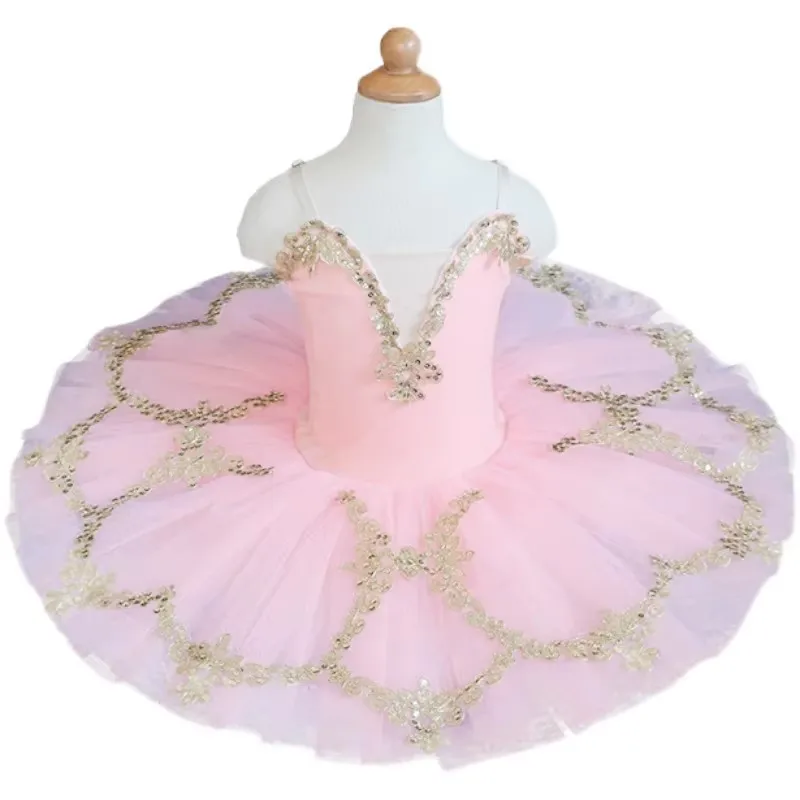 Children's peach ballerina dress window display cygnet Dance Dress Tutu Dress performance Dance Costume