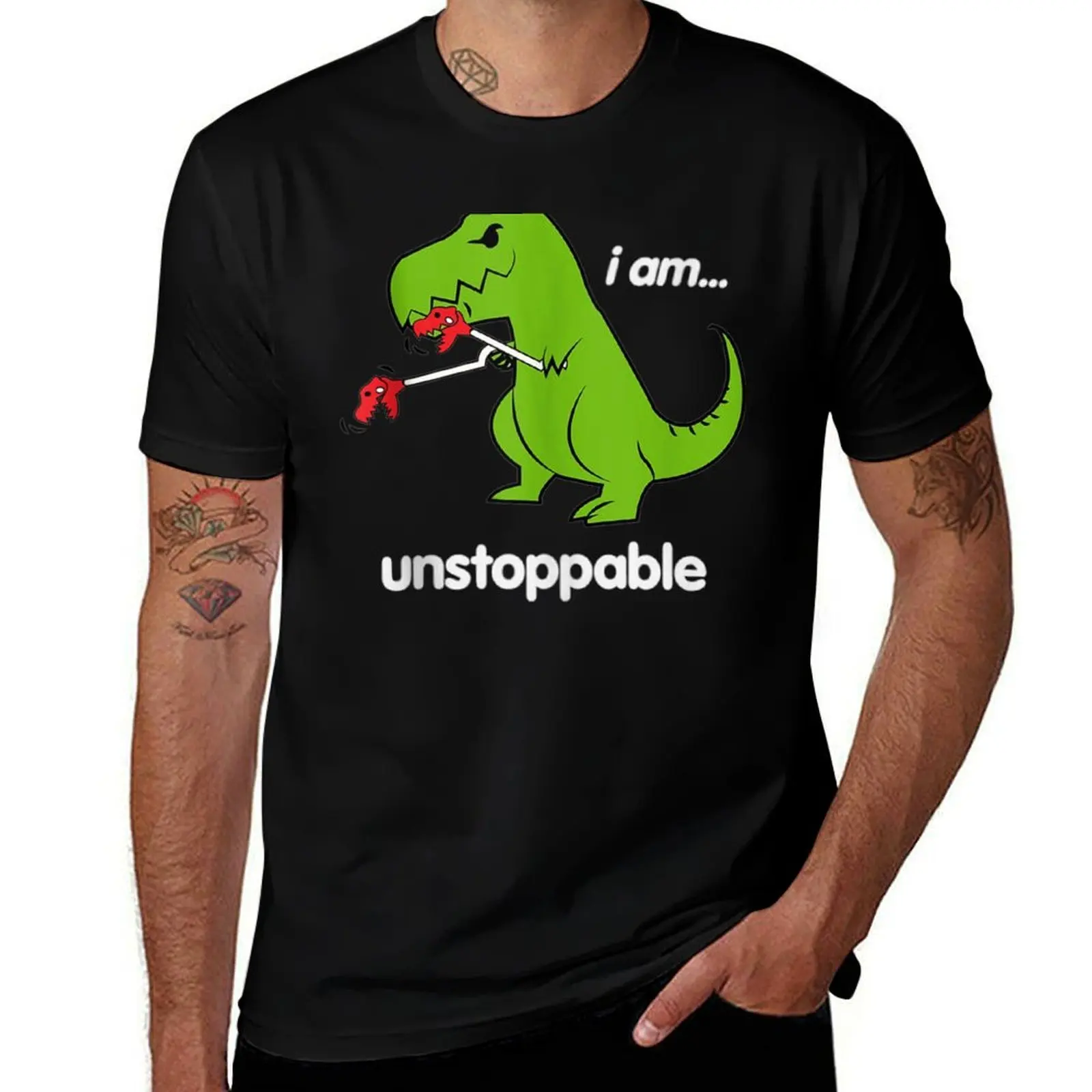 I Am Unstoppable T-Rex Dinosaur Dino Cool Cute Humor Funny T-Shirt Plus Size Everyday Tee Shirt