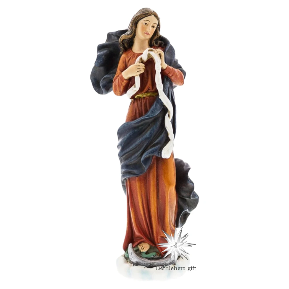 

17cmH Mary Undoer of Knots Virgin Mary Statue Catholic Madonna Statue Christian Religious Decorative Resin Crafts Home Decor