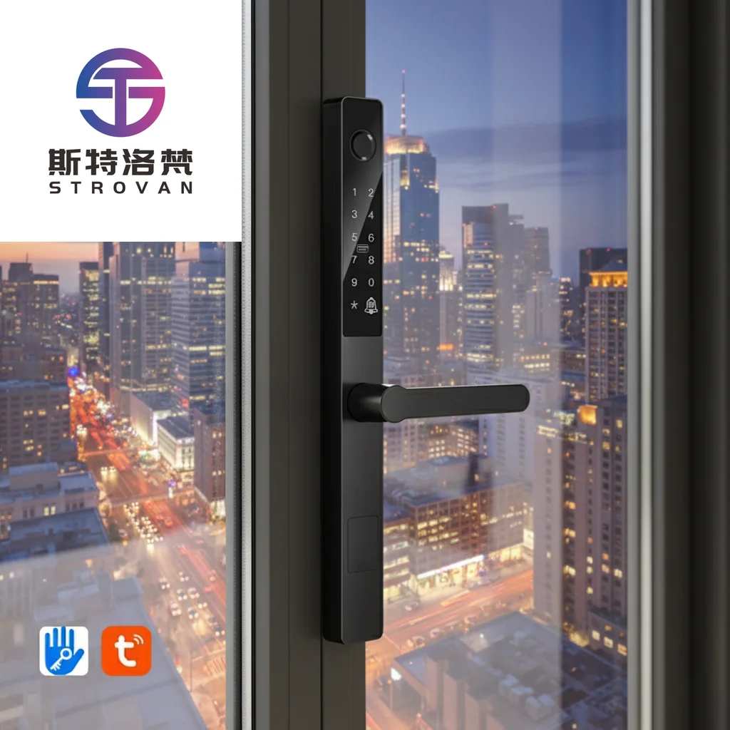 

STLF SOURCE PRICE Slim Door Lock and Handles Set Security Waterproof Outdoor Finger Print Smart Locks for Front Door