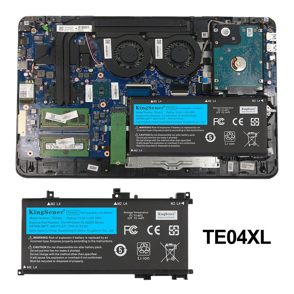 KingSener TE04XL Battery For HP OMEN 15 15-AX200 15-AX218TX 15-AX210TX 15-AX235NF 15-AX202N 15-BC200 HSTNN-DB7T 15.4V 63.3WH