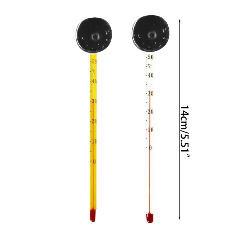 Aquarium Glass Thermometer Sucking Cup Fish Thermometers Display Dropship