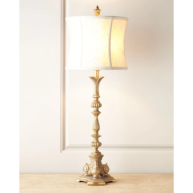 New York's Lower Town Park imported genuine Louis XV gold scepter table lamp