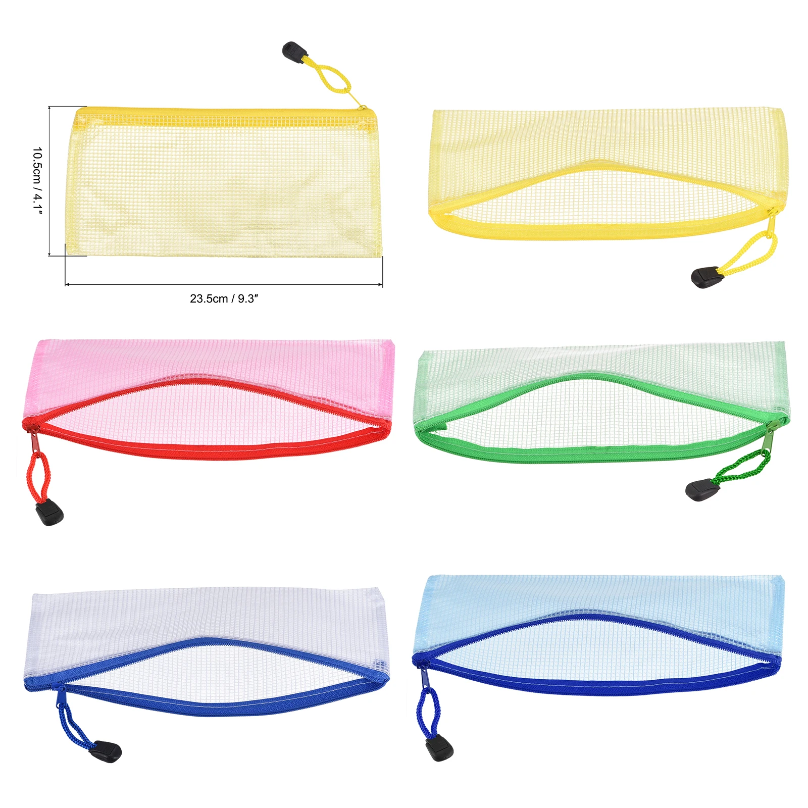 

3Pcs Mesh Zipper Pocket Folders Waterproof PVC Document Bag for Pouch Filing Stationery Organizer Office Metting Supplies